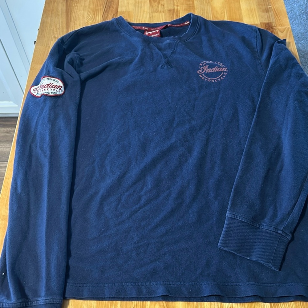 Mens Indian Motorcycle Long Sleeve Shirt Size Large